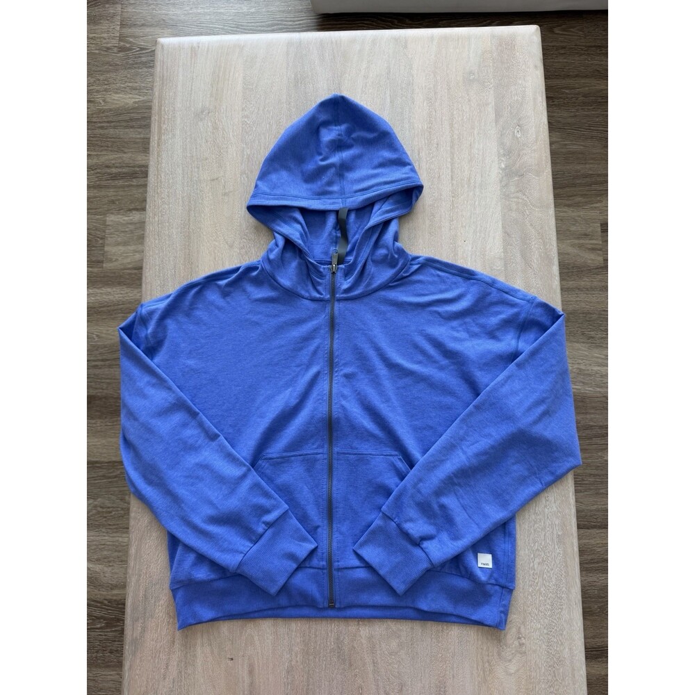 Vuori NWOT Halo Modern Zip Hoodie Bright Iris Heather Blue Size Small - Picture 3 of 8